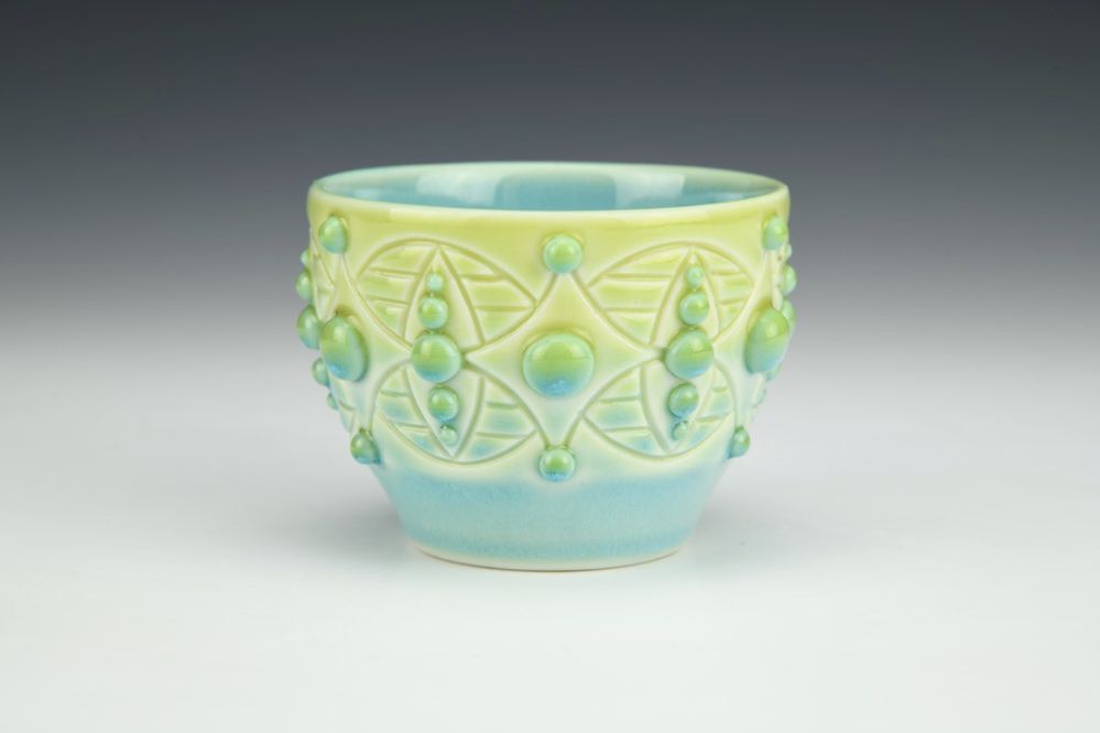 Chartreuse and Turquoise Sipper