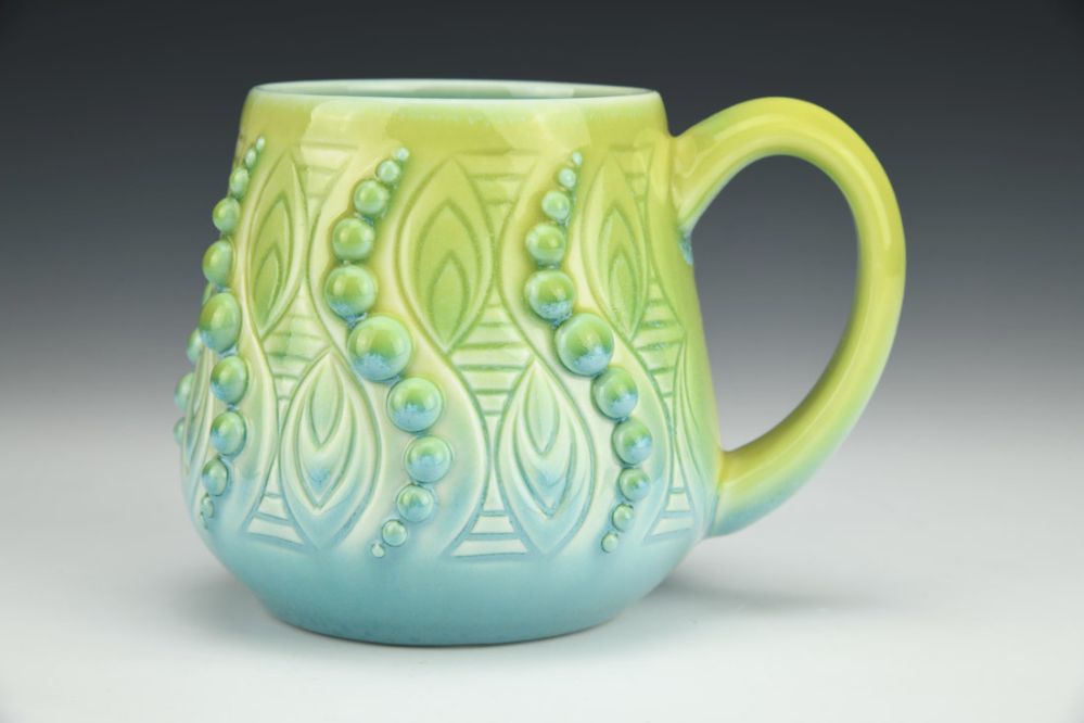 Chartreuse and Turquoise Mug