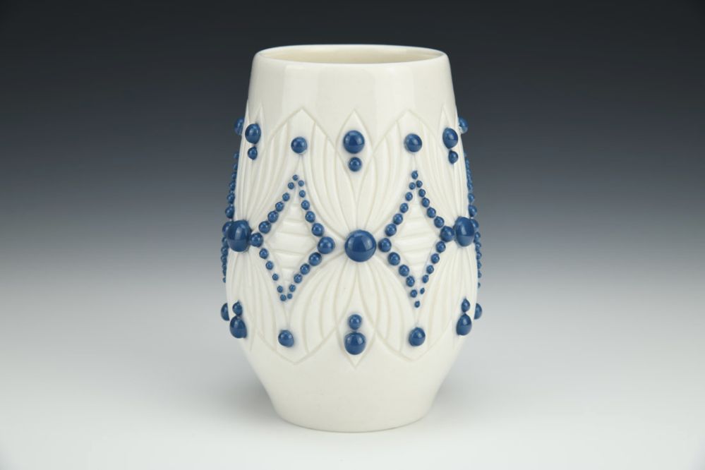 Dark Teal and White Mimosa Cup
