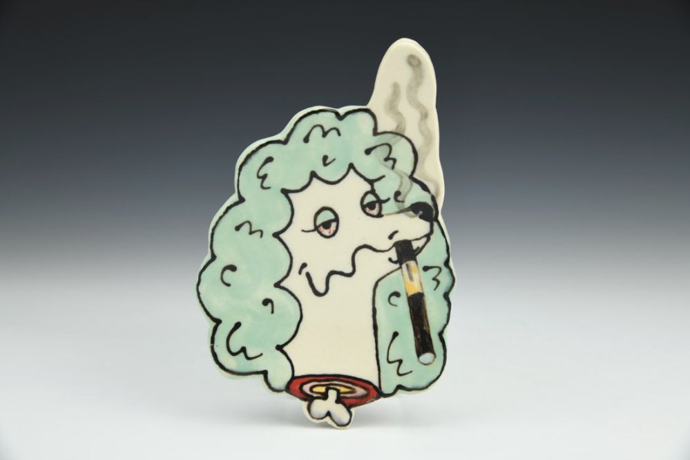 Vaping Poodle Tray/Wall Piece