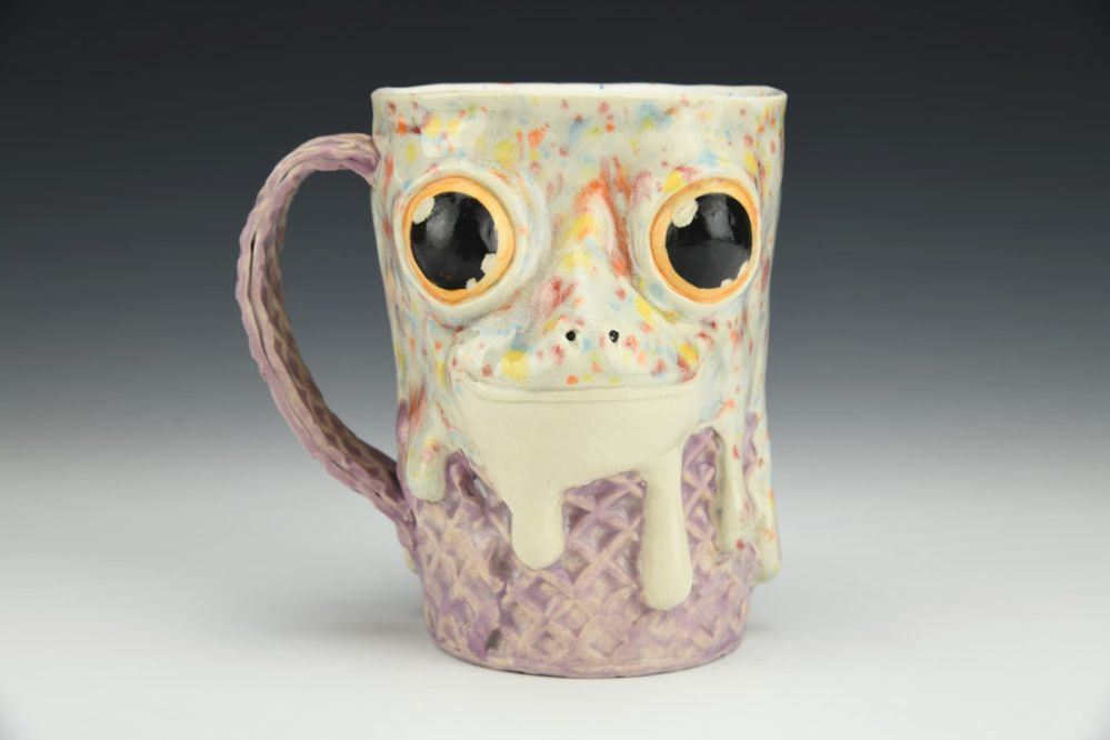 Rainbow/Purple Frog Ice Cream Mug