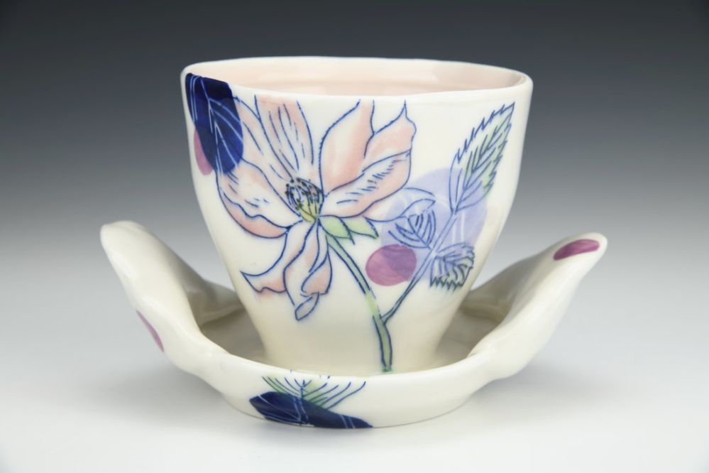 Ice Cream Dish with Climbing Roses