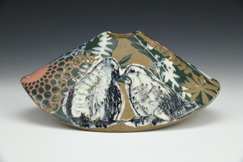 Mourning Dove Rocker Vase
