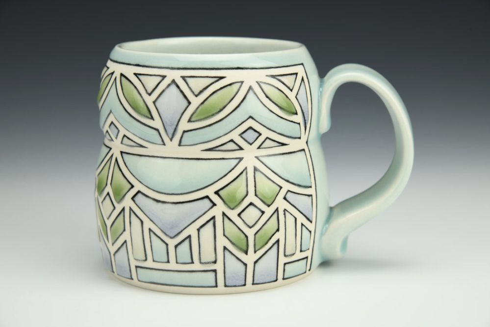 Stained Glass Mug in Celadon