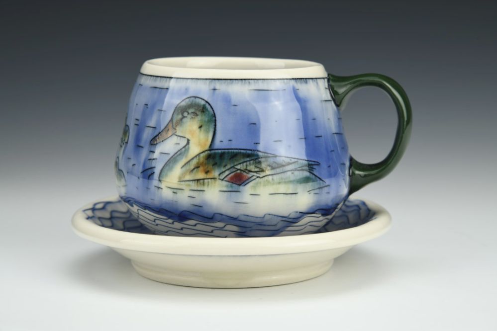 Mallard Duck Family Teacup and Saucer