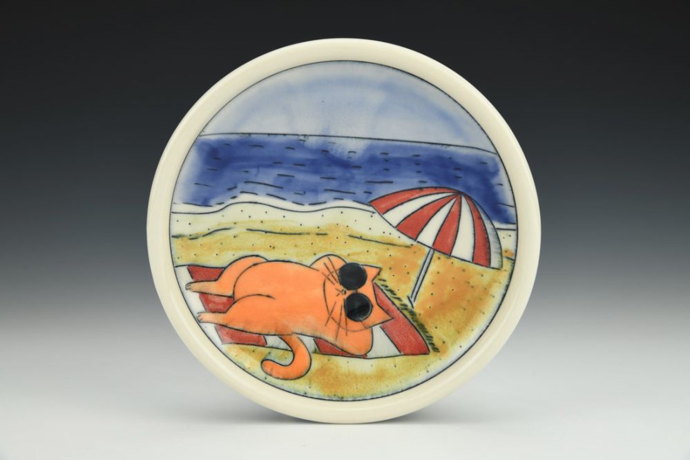 Beach Cat Dessert Plate