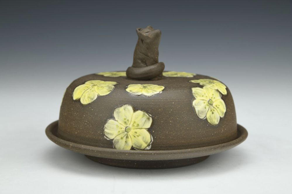 Fox and Buttercup Butter Dish