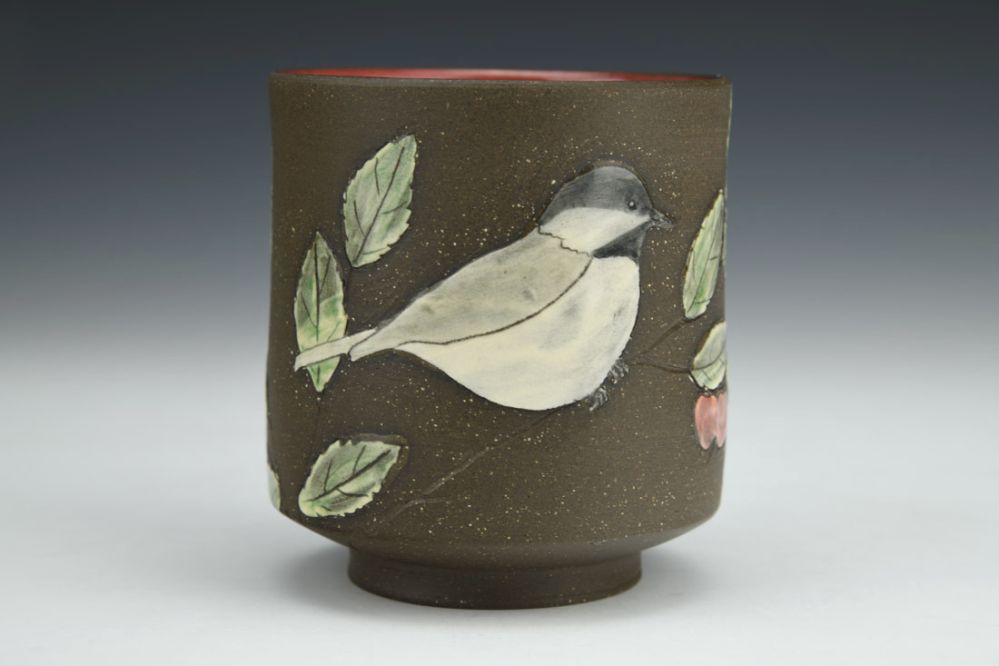 Chickadee and Cherry Cup