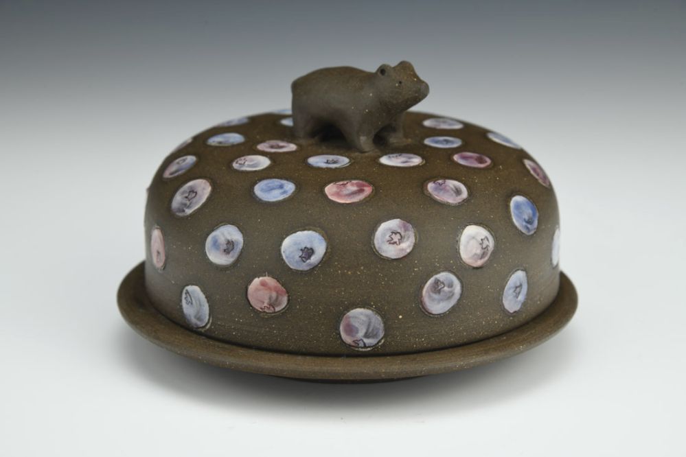Bear and Blueberry Butter Dish