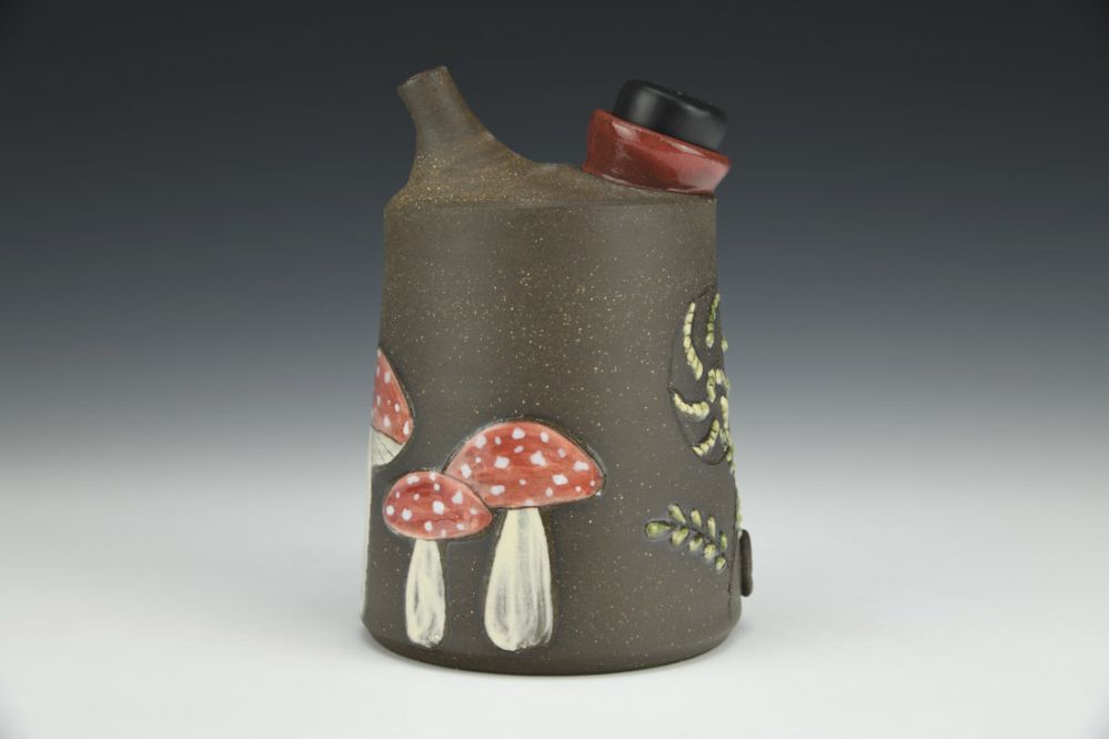 Mushroom and Fern Oil Cruet