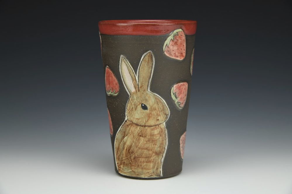 Bunny with Strawberries Tumbler