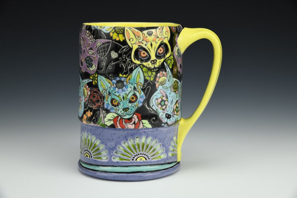 Sugar Skulls Cat Mug