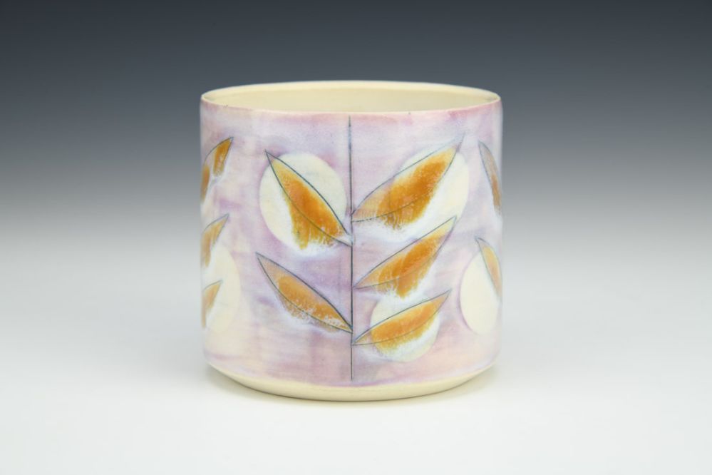 Moon and Leaves in Lavender Cup