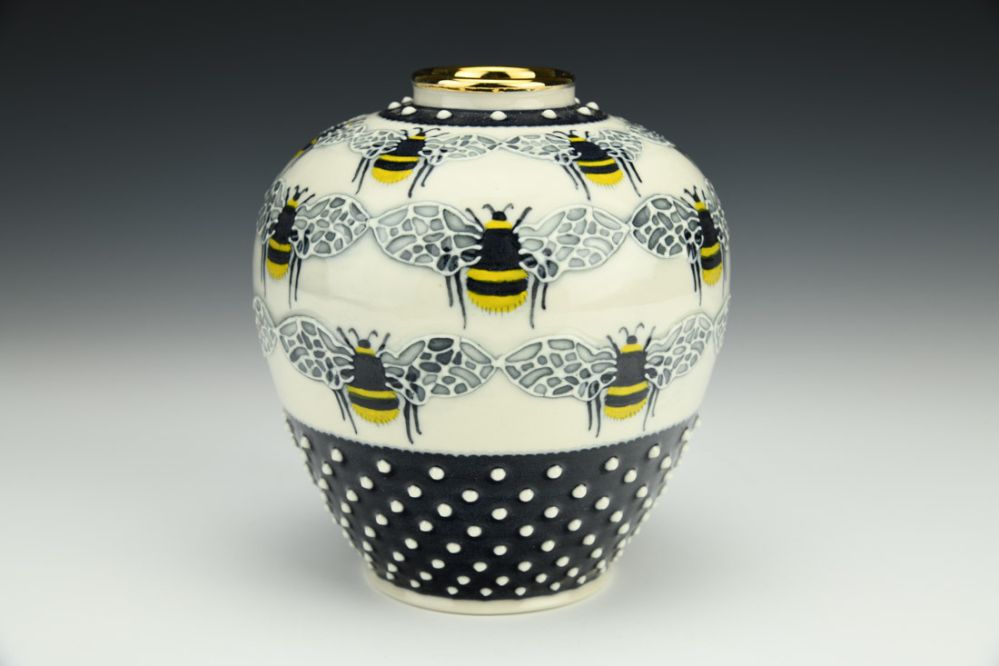 Bees & Dots Vase