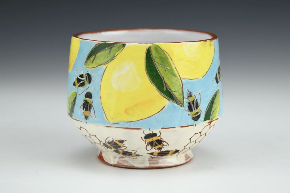 Lemon Honey Comb and Bees Sipper