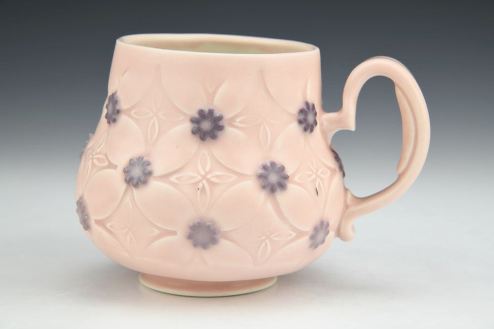 Pink Daisy Cup - Purple to Blue Gradient