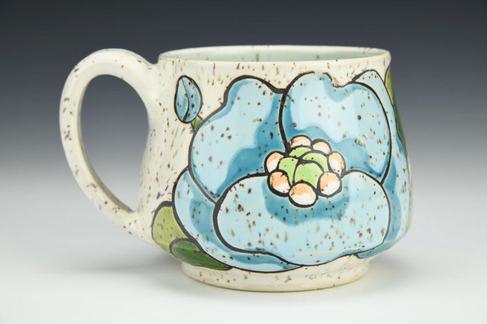 Blue Peony Mug