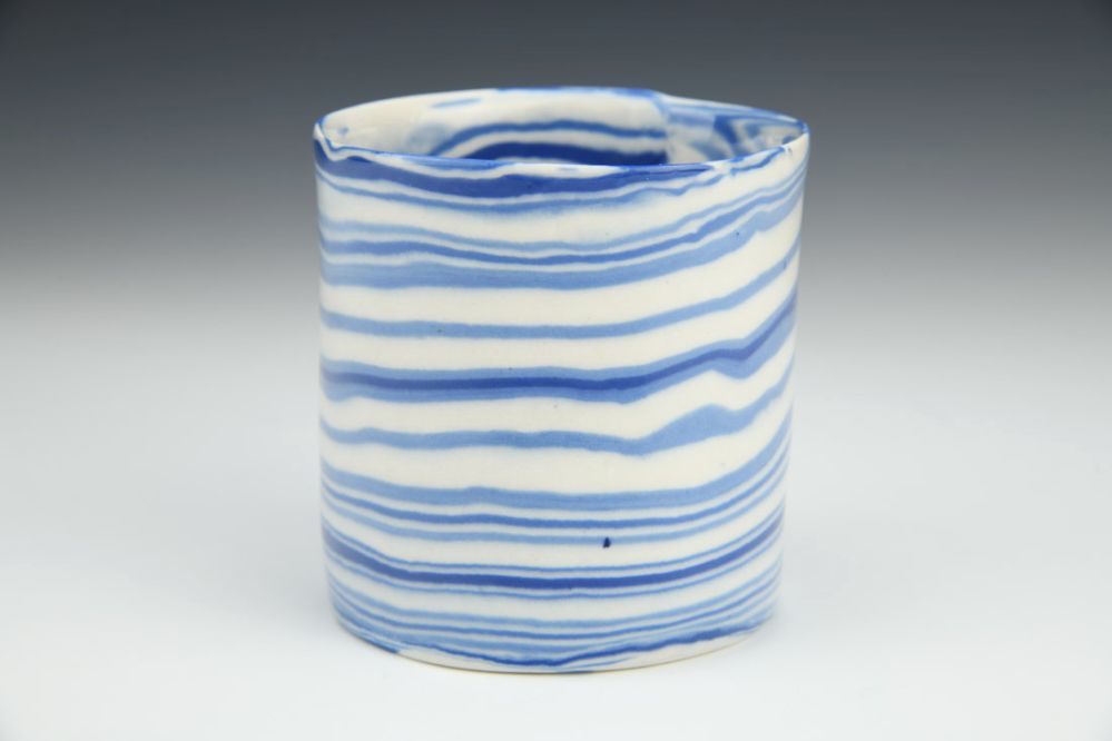 Tumbler with Blue Stripes