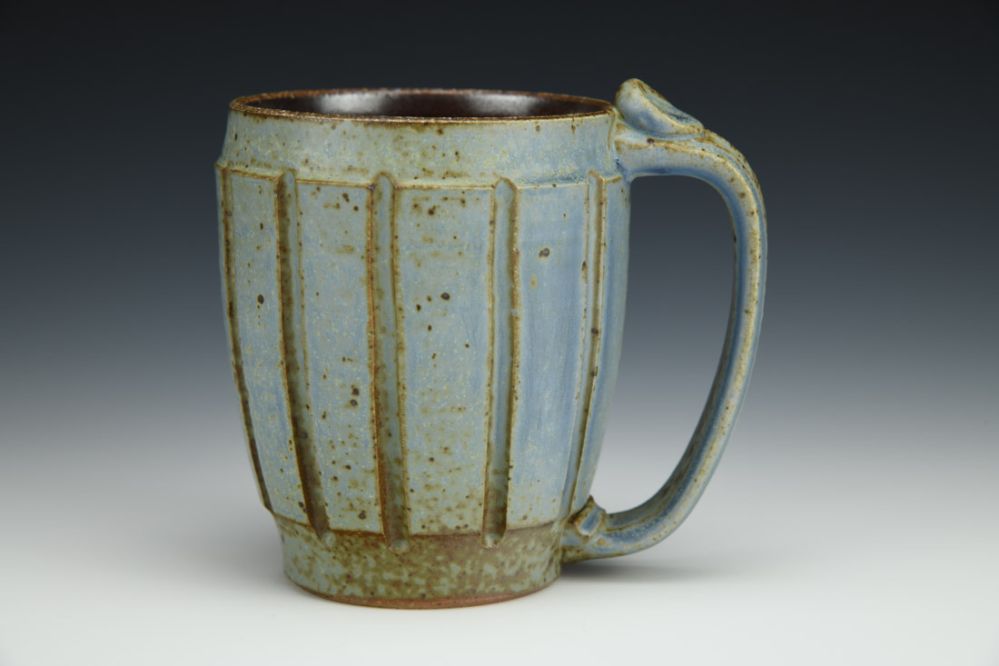 Blue Carved Mug