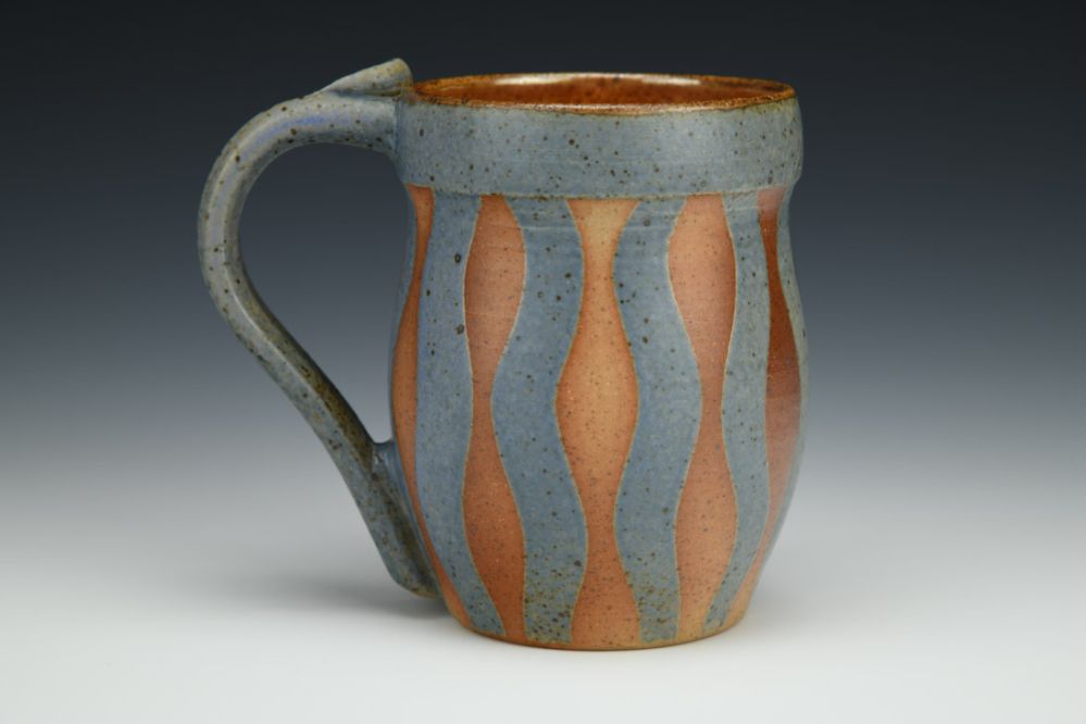 Blue Wavy Stripes Mug
