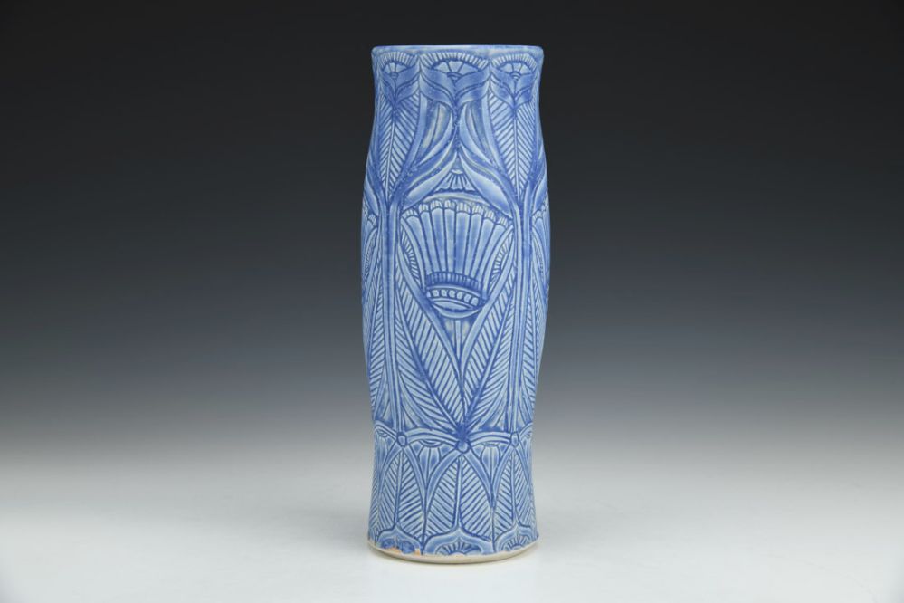 Blue Sgrafitto Vase