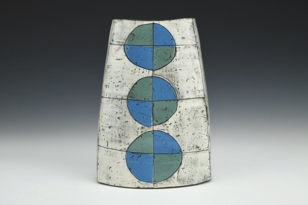 Vase - Blue and Green Circles