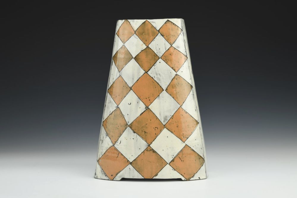 Vase - Orange Diamonds