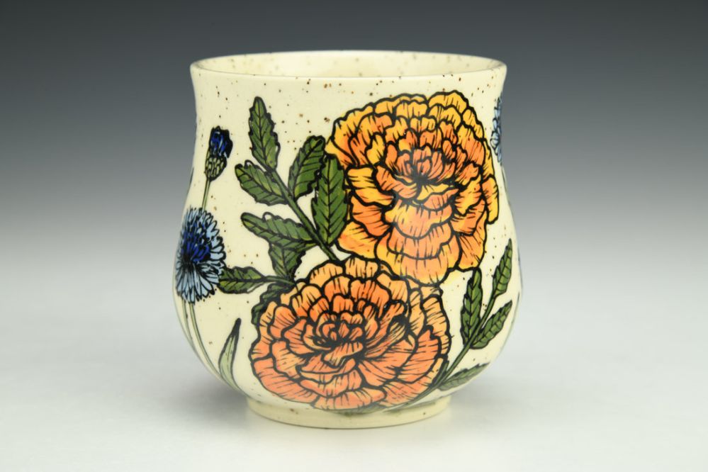 Marigold and Bachelor Button Sipper