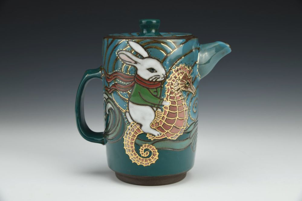 Seahorse Rider Personal Teapot