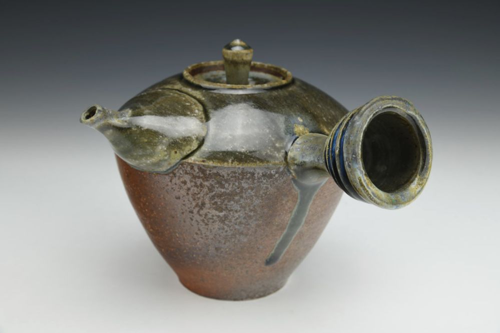 Side Handled Blue Tea for Two