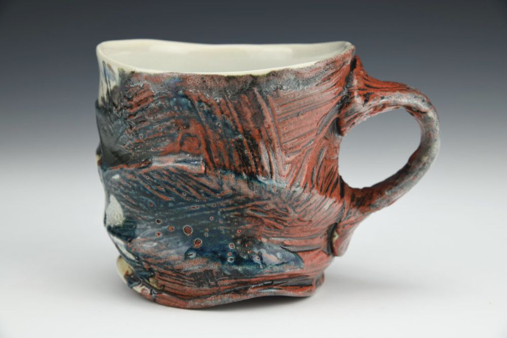 Red with Black Splash Mug