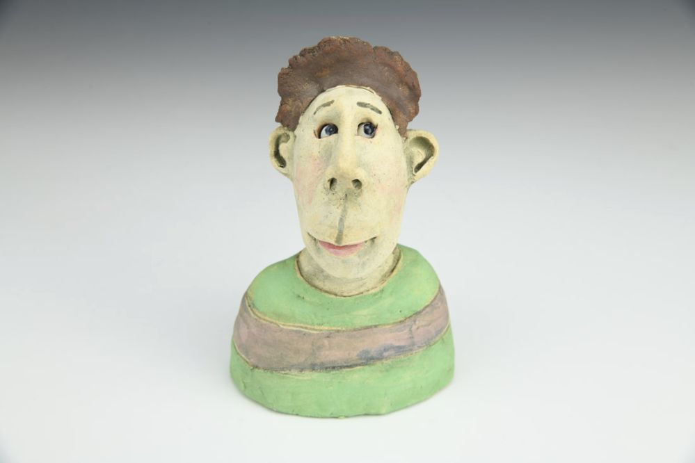 Green and Purple Striped Shirt