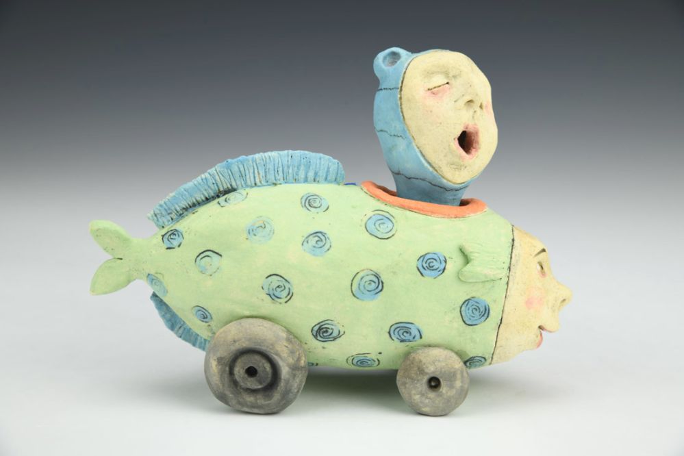 Mini Green and Blue Fish Car