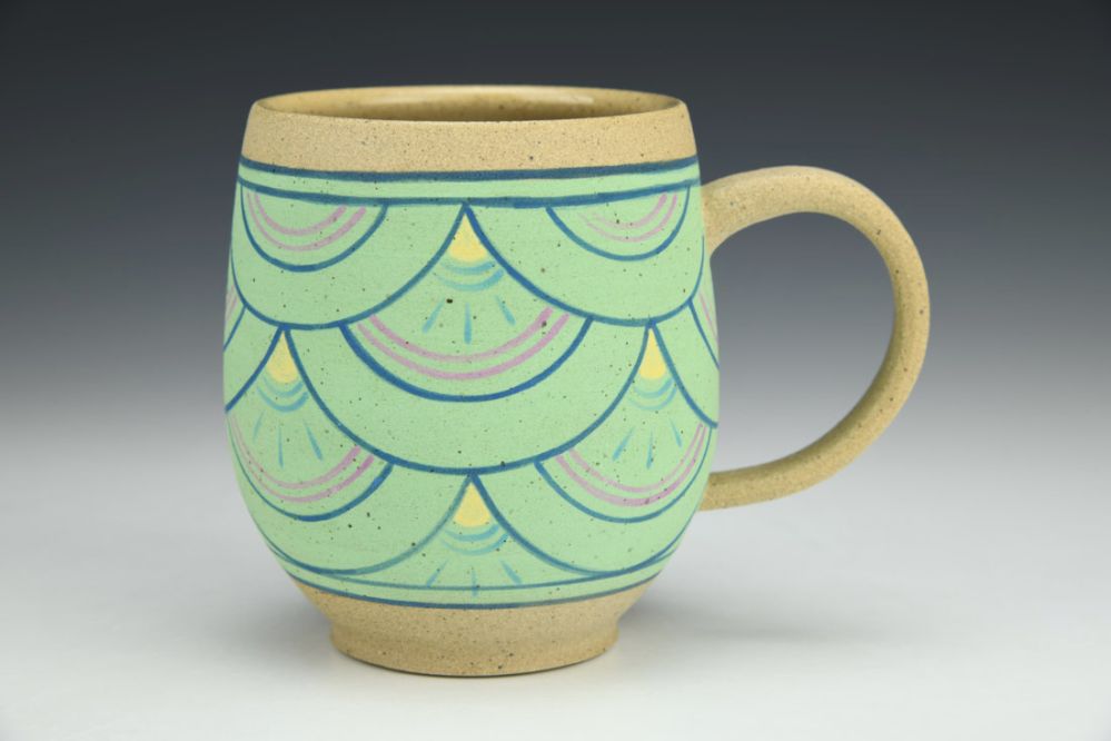 Green Scallops Mug