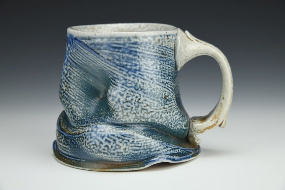 Flat Bottomed Blue Salty Mug