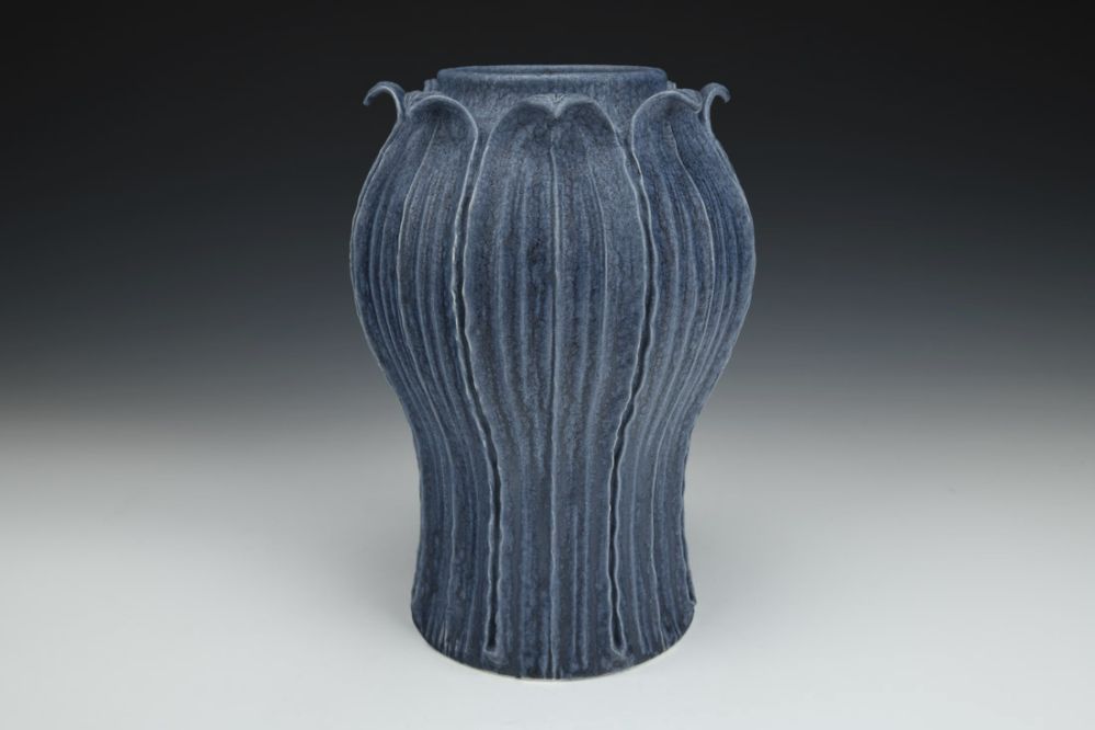 Blue Leaf Vase