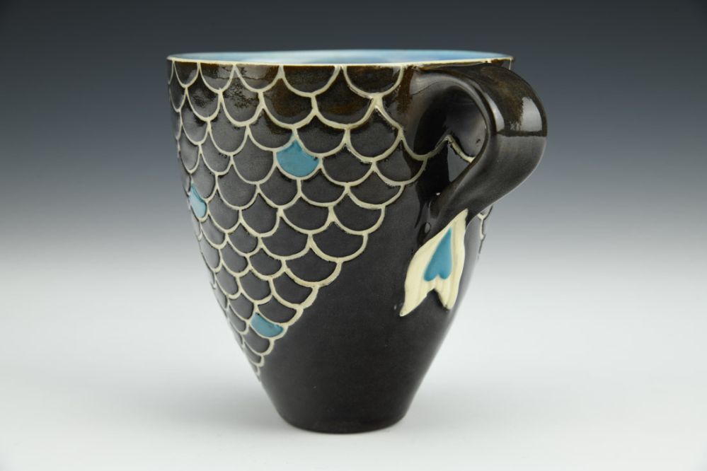 Aqua Heart Scales and Tail Mug