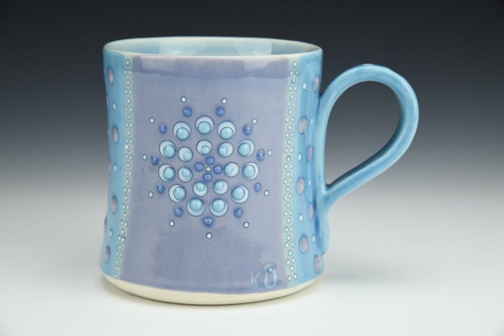 Turquoise & Lavender Mandala Polka Dot Mug