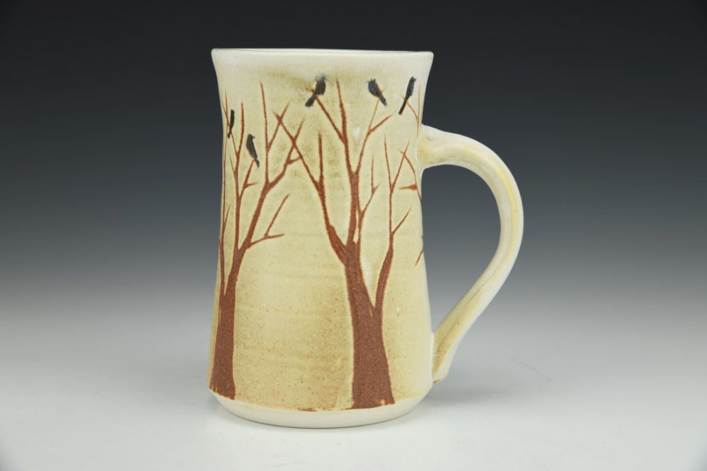 Cup - White with Birds in Treetops