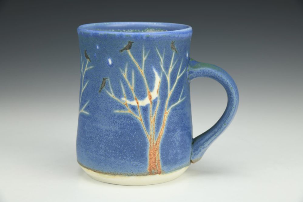 Small Cup - Night Sky Moon, Stars, and Murmurations