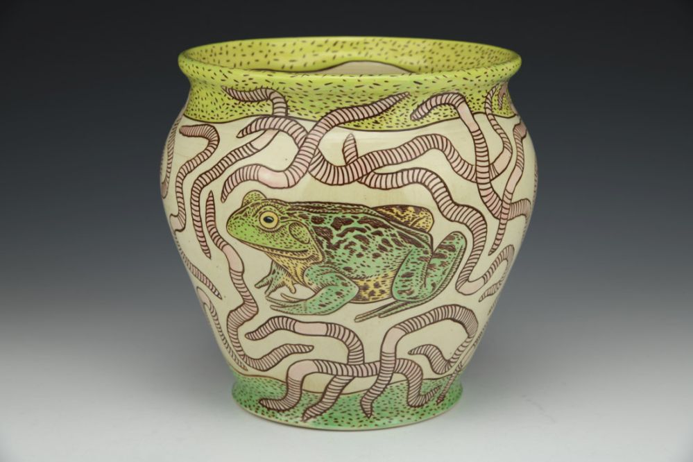 Bullfrog and Worms Planter