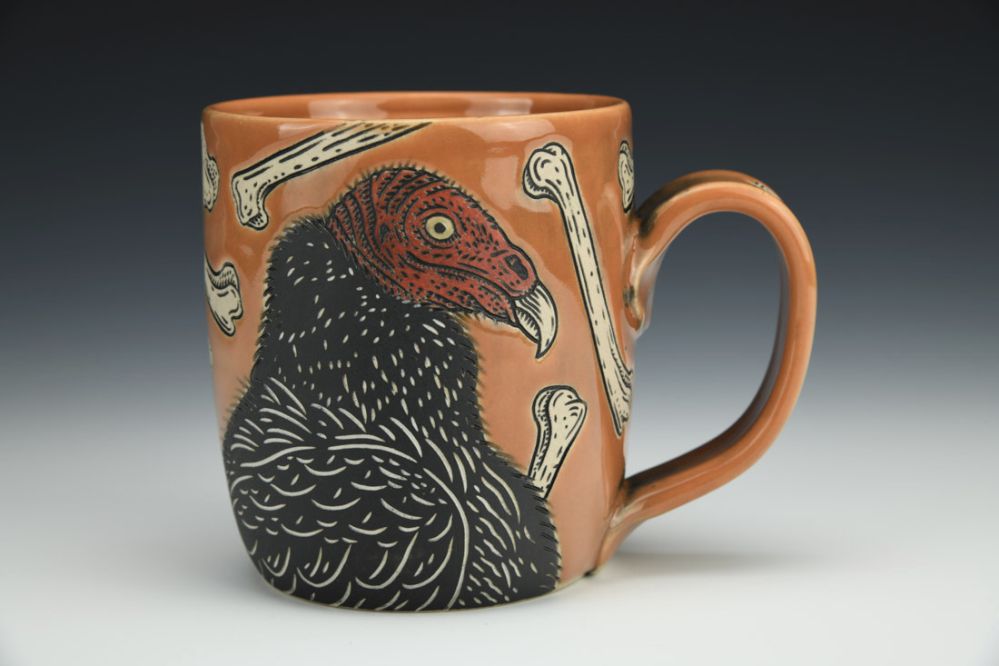 Turkey Vulture and Bones Mug