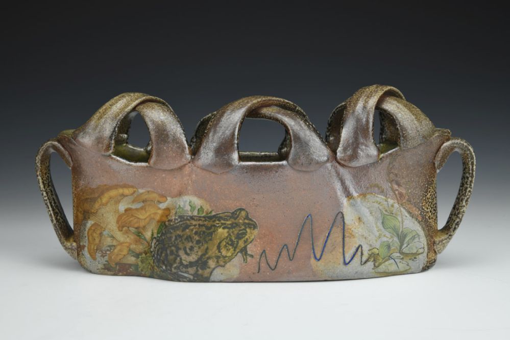 Toad and Mushrooms Flower Basket