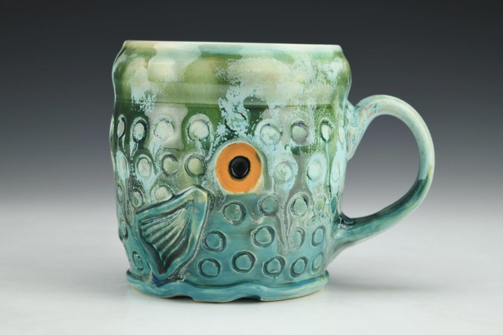 Sea Foam Green Fish Mug