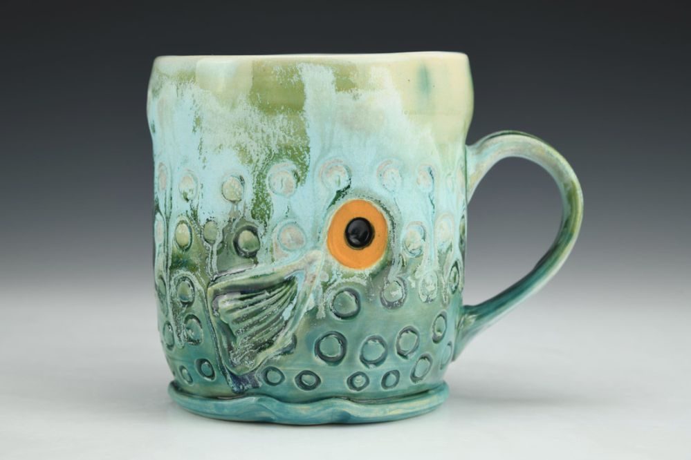 Sea Foam Green Fish Mug