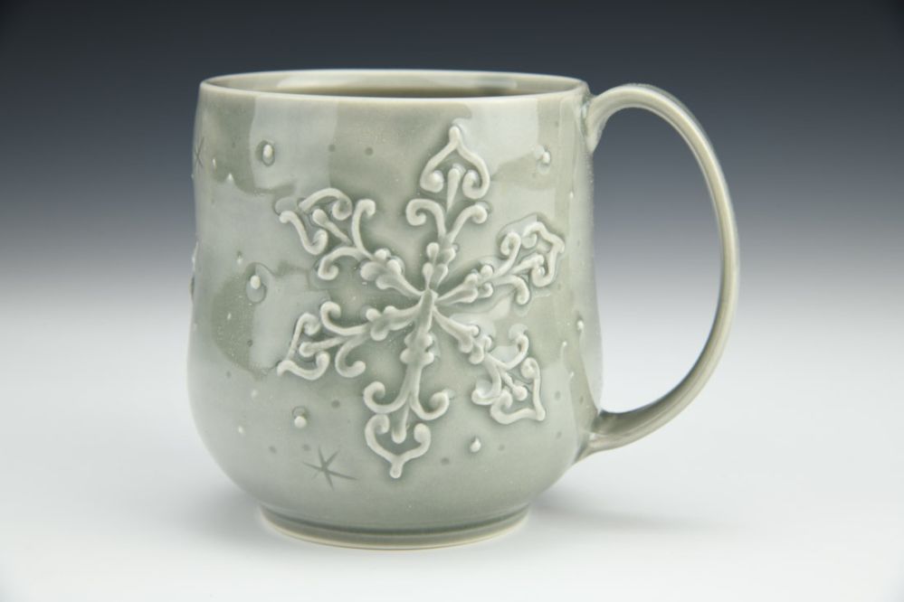 Grey Snowflake Mug