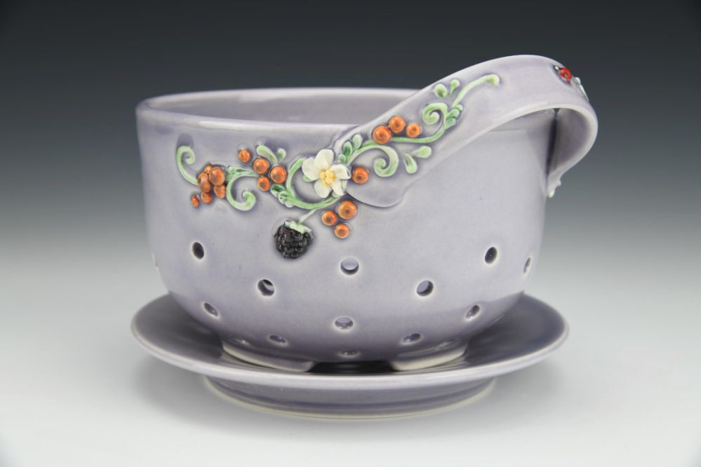 Summer Twilight Berry Bowl And Saucer