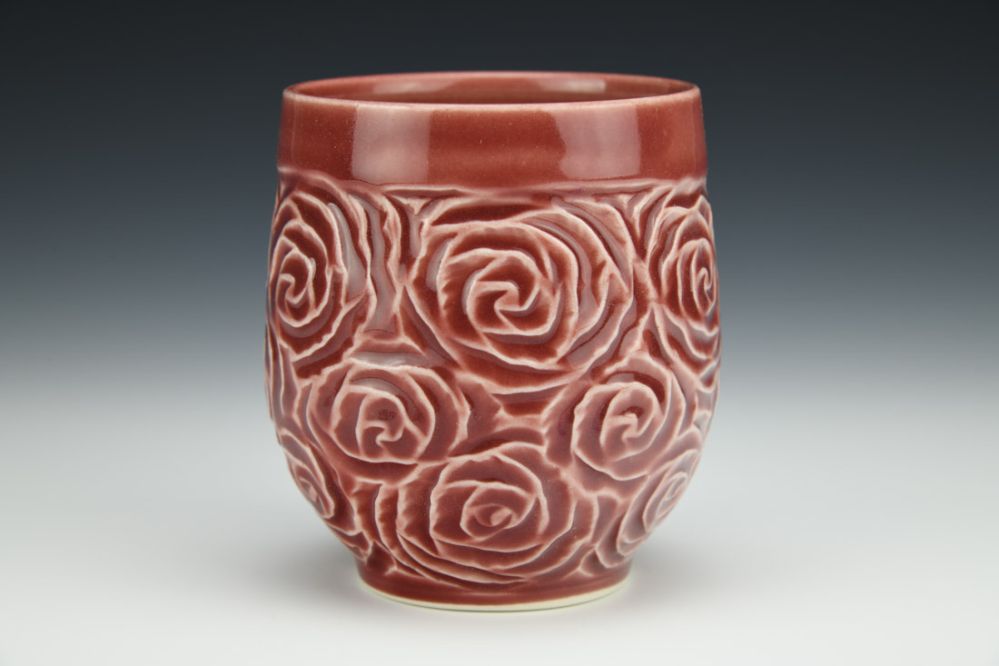 Carved Rose Cup in Wine