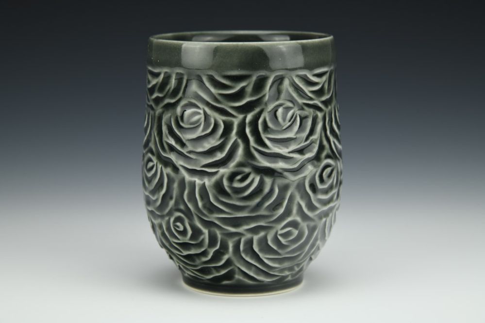 Carved Rose Cup in Creosote