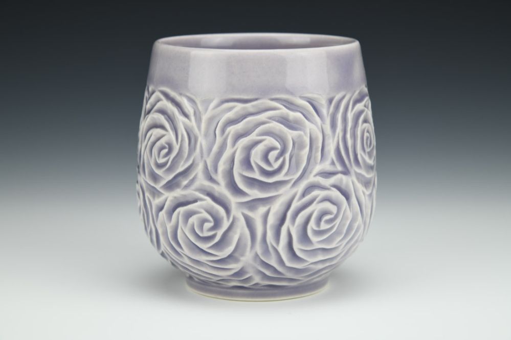 Carved Rose Cup in Lavender